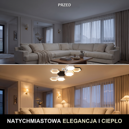 Lampa sufitowa biała plafon | Fioriva – przed i po