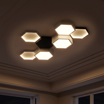 Lampa sufitowa biała plafon | Fioriva – zapalone światło