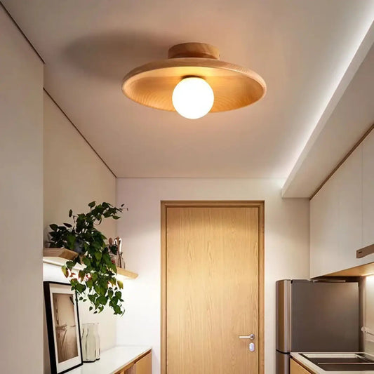 Lampa sufitowa plafon drewno