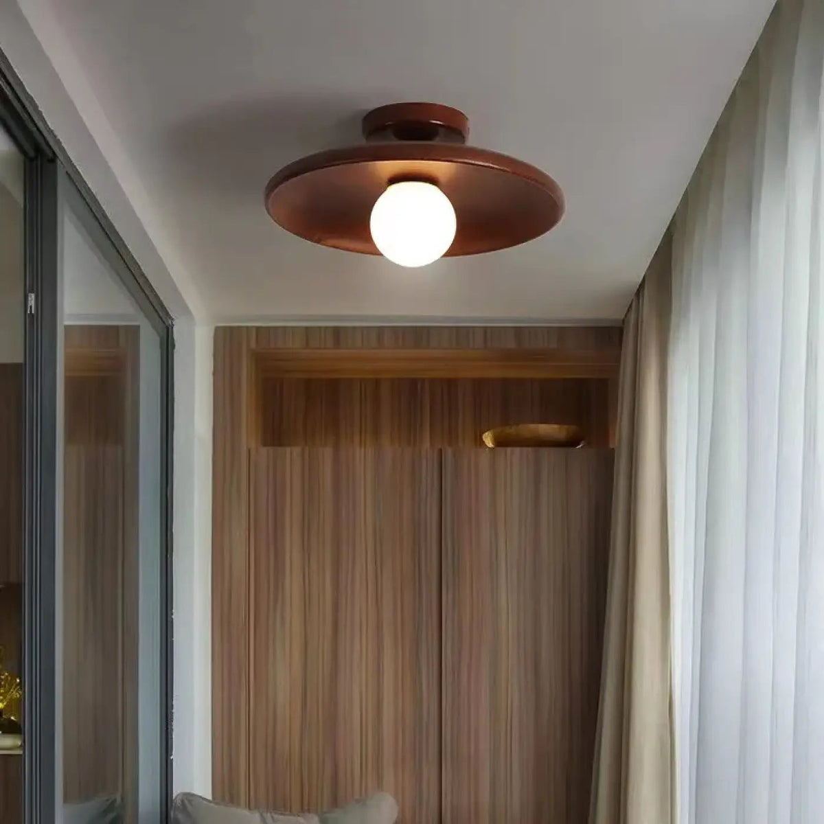 Lampa sufitowa plafon drewno do salonu