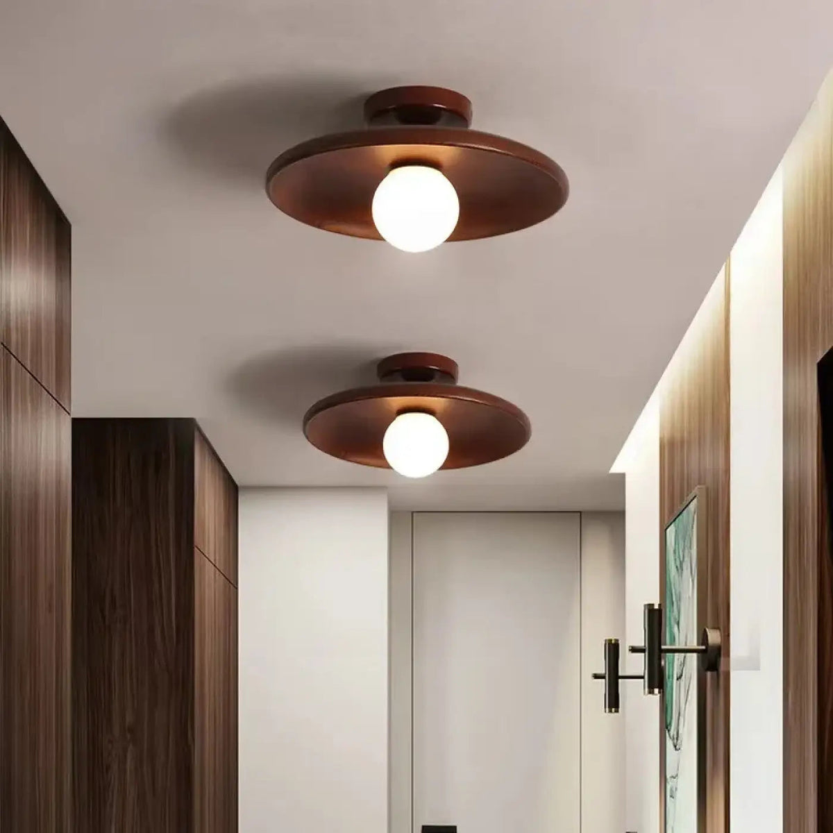 Lampa sufitowa plafon drewno do sypialni