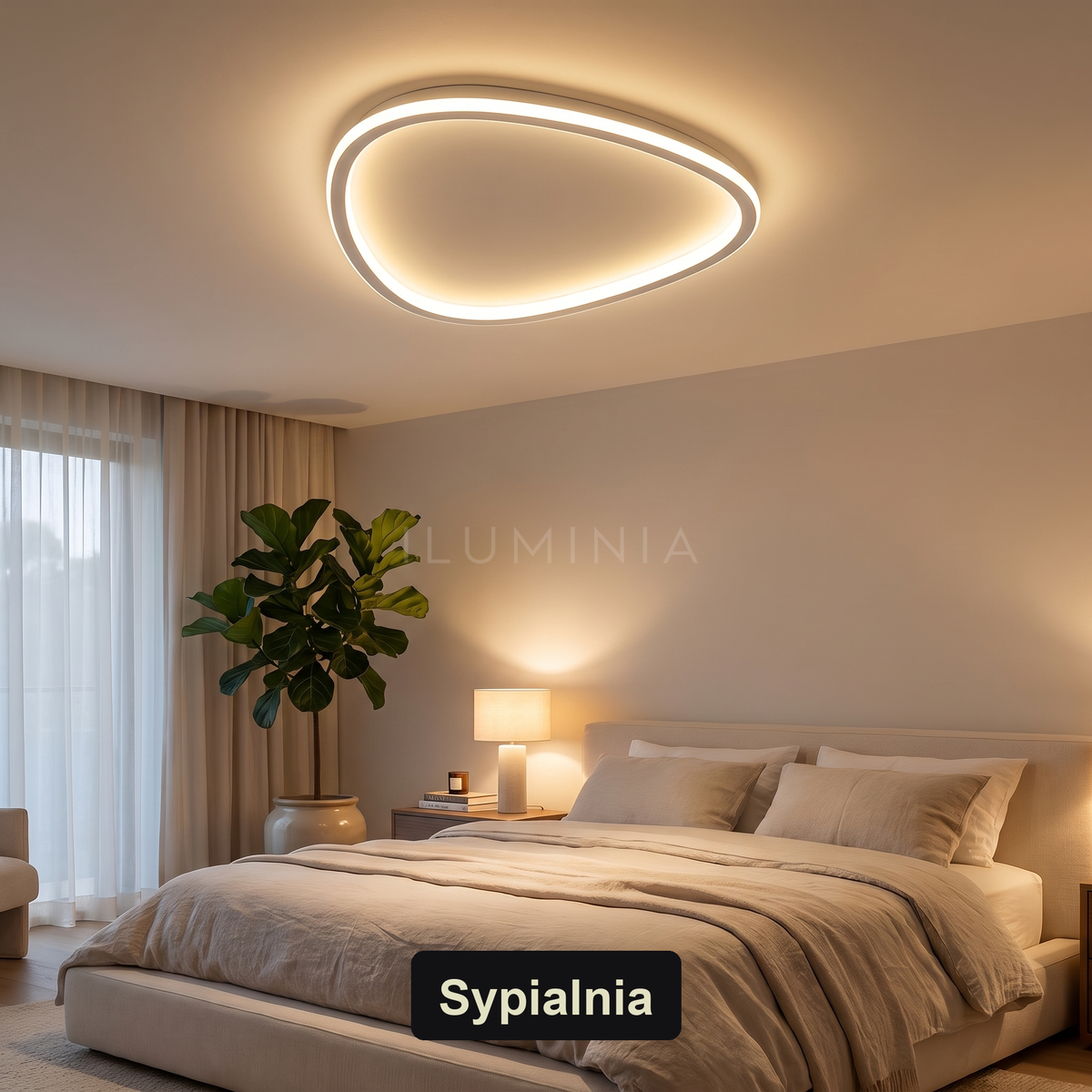 Lampa sufitowa plafon LED | Novira – sypialnia