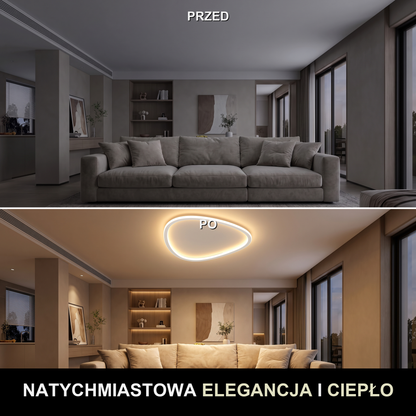 Lampa sufitowa plafon LED | Novira – przed i po