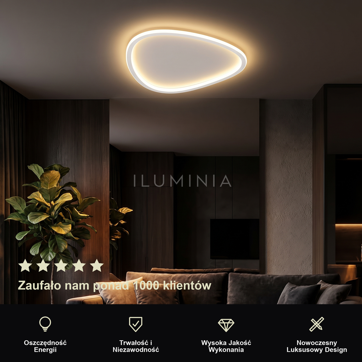 Lampa sufitowa plafon LED | Novira – prezentacja