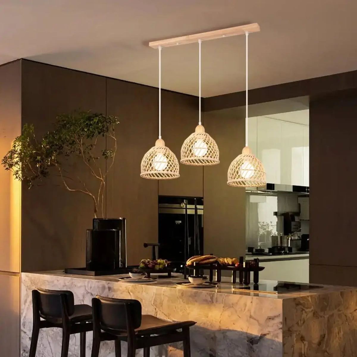Lampa sufitowa wisząca drewniana | Umbetta