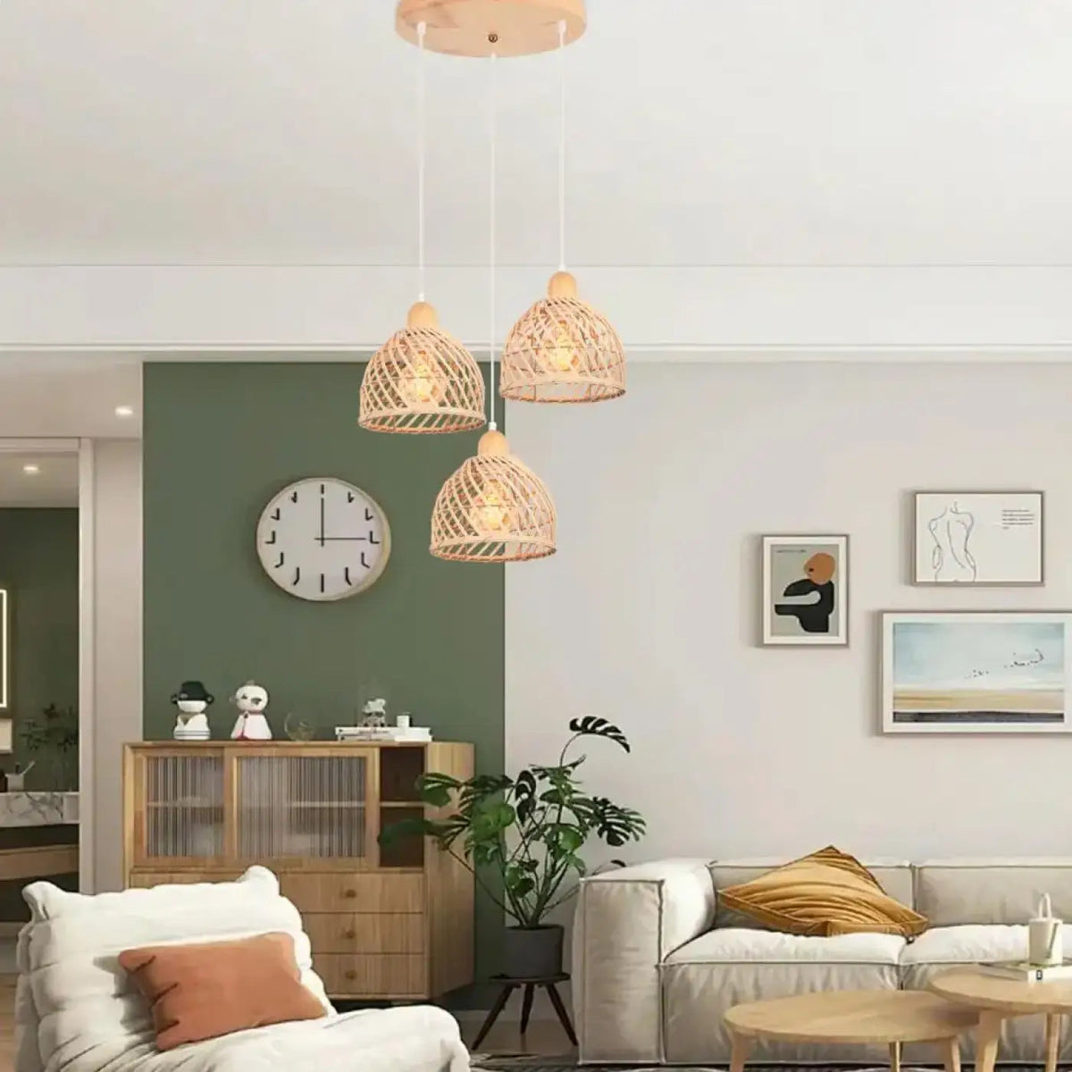 Lampa sufitowa wisząca drewniana | Umbetta