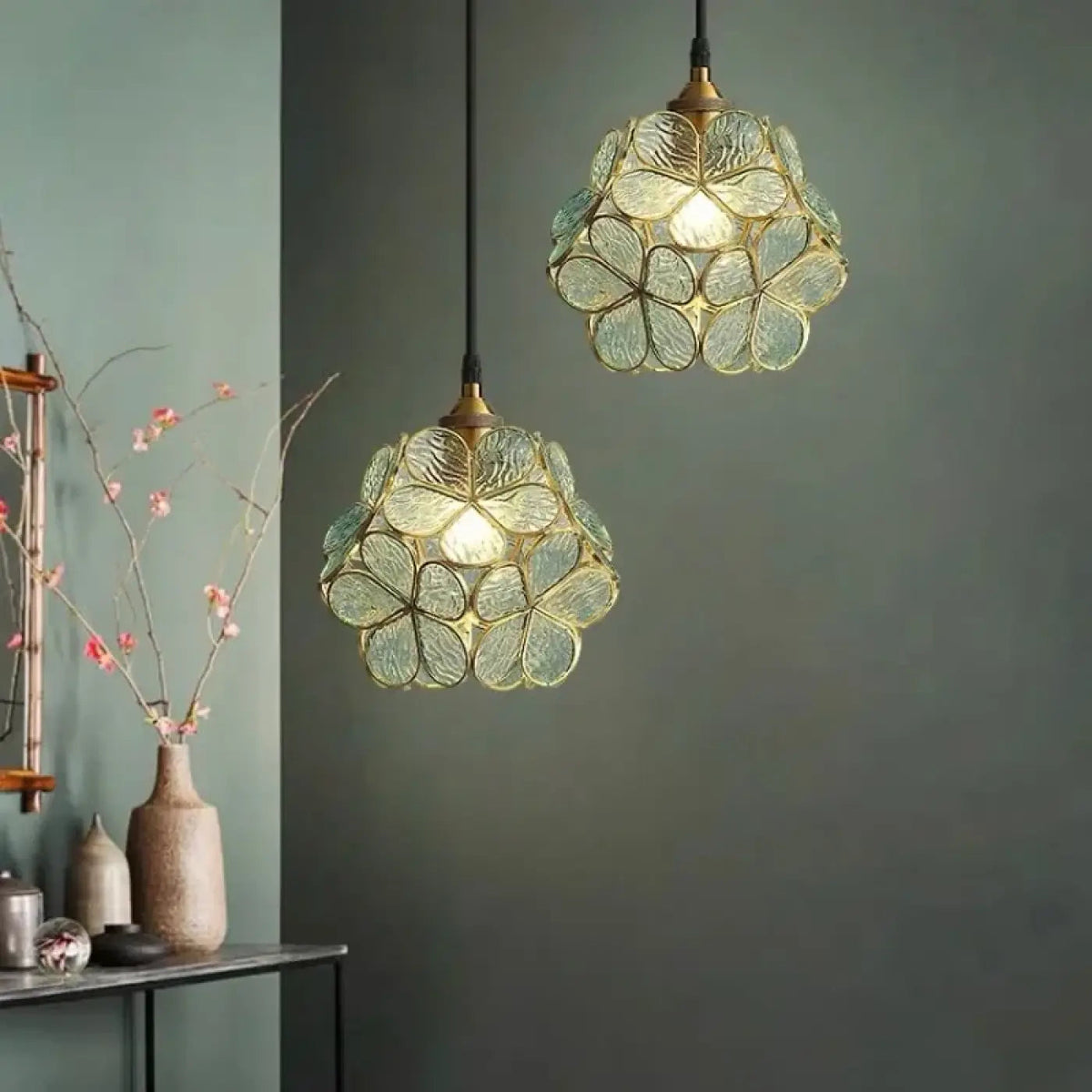 Lampa szklana wisząca retro | Galola