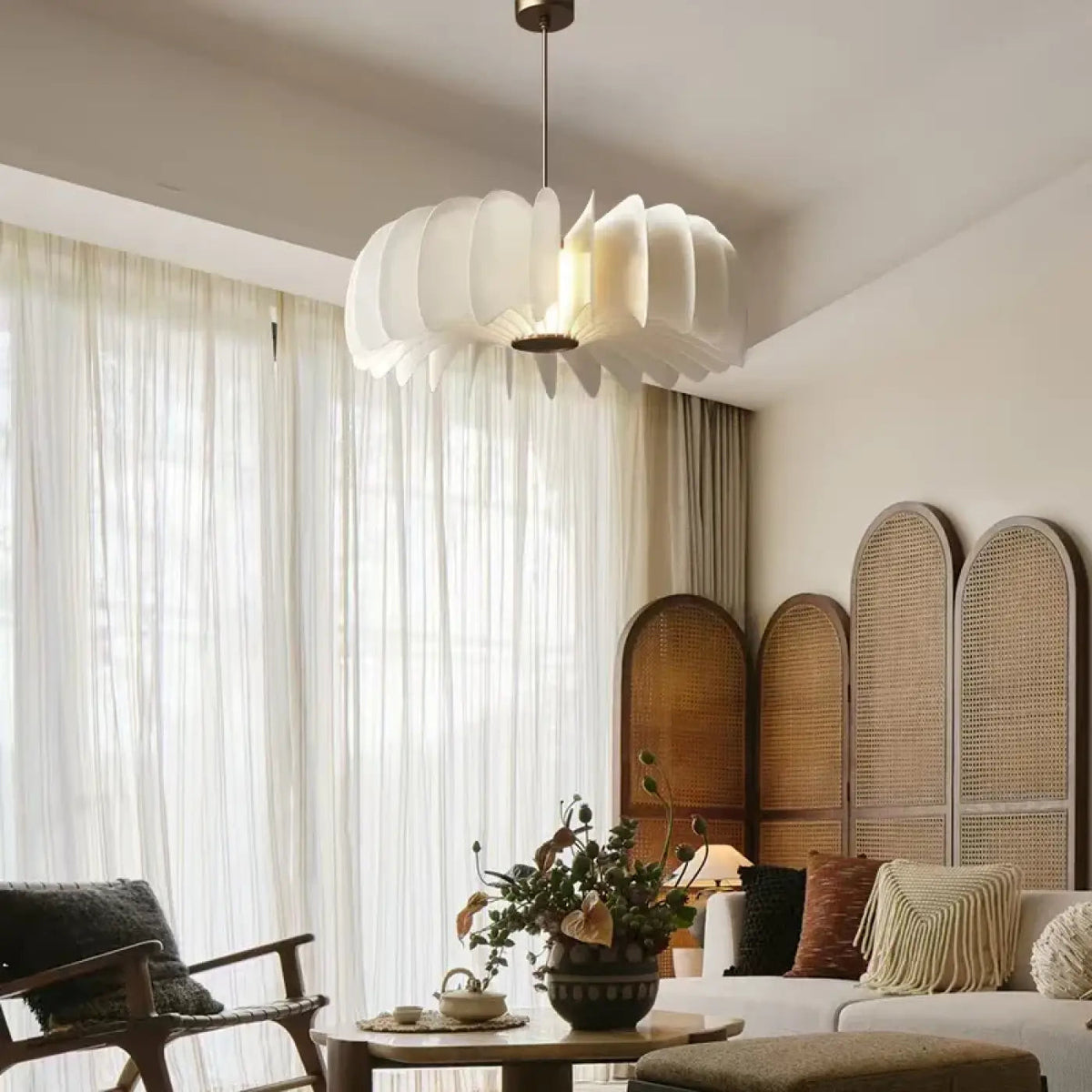 Lampa wisząca akrylowa biała LED | Vallola