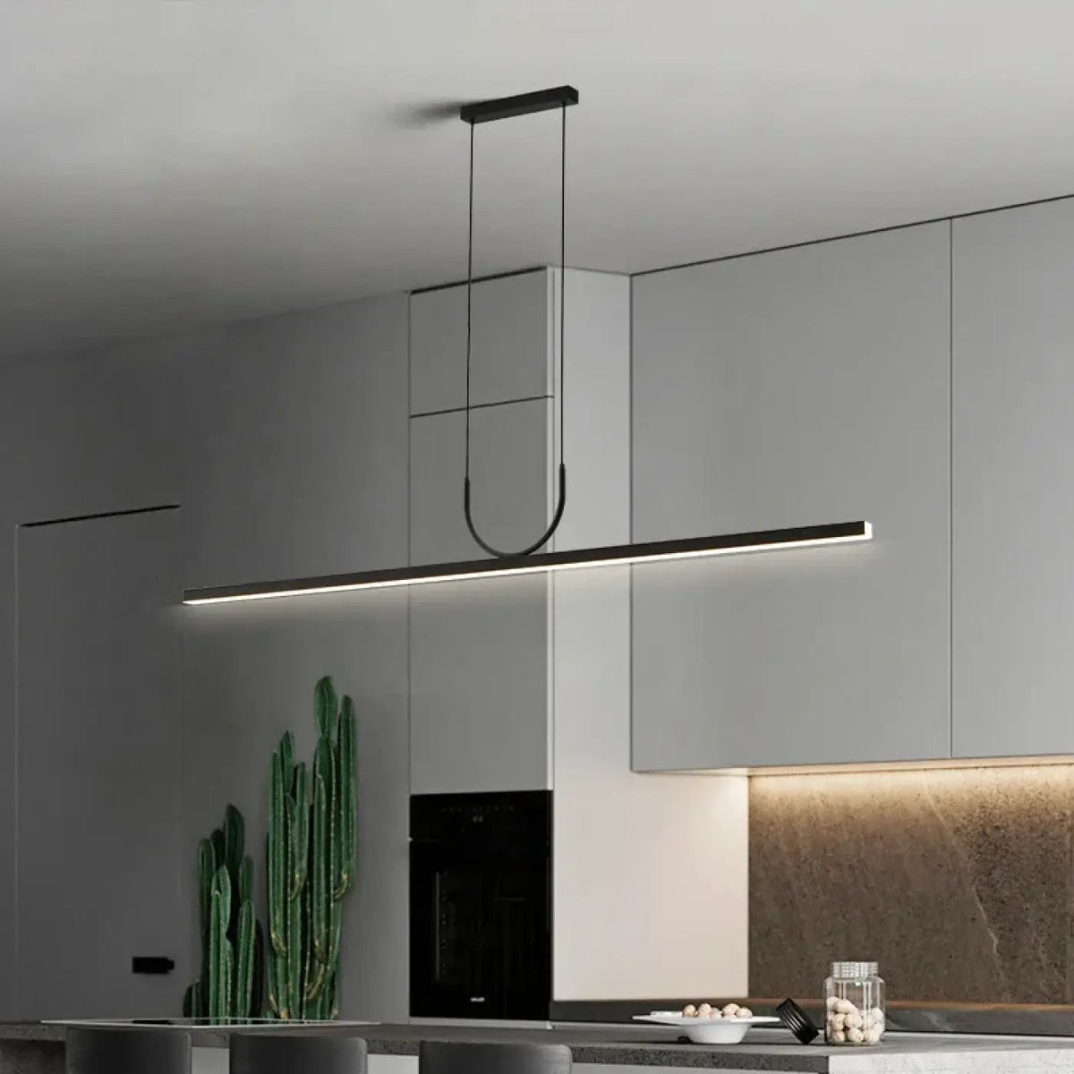 Lampa wisząca aluminiowa akrylowa czarna | Iolelle