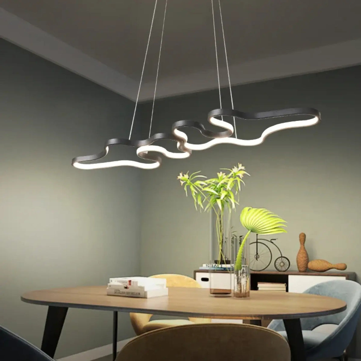 Lampa wisząca aluminiowa akrylowa falowana | Faelessa