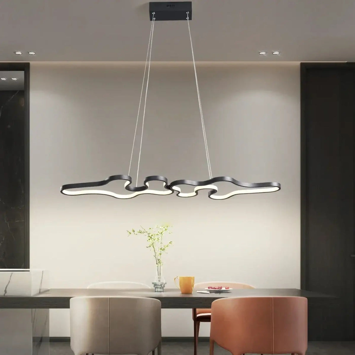 Lampa wisząca aluminiowa akrylowa falowana | Faelessa