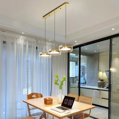 Lampa wisząca aluminiowa szklana złota | Latuna