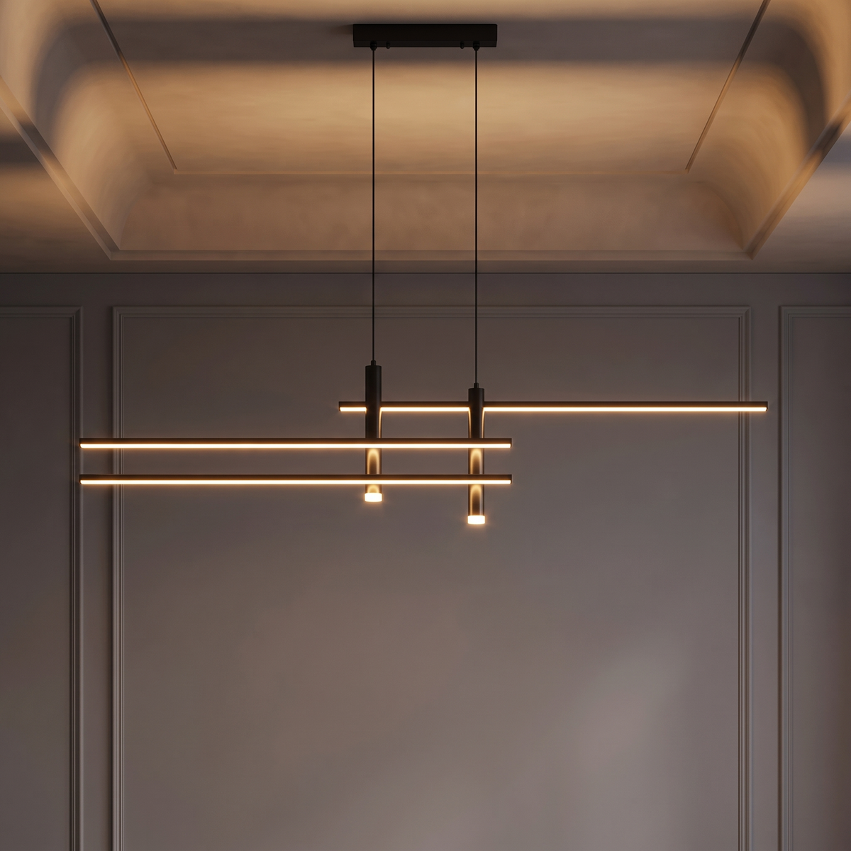 Lampa wisząca aluminium | Tessella – zapalone światło