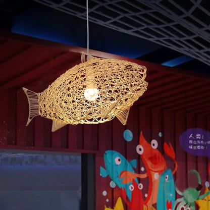Lampa wisząca bambusowa drewniana | Lucena