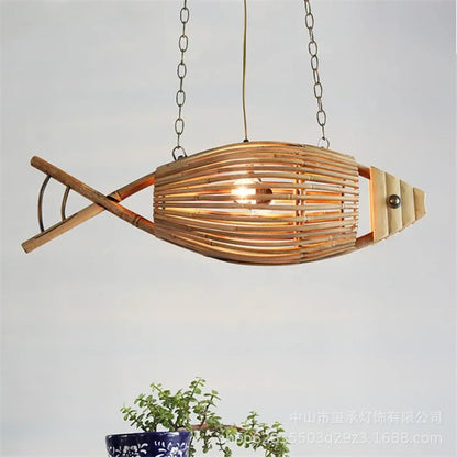 Lampa wisząca bambusowa drewniana | Lucena