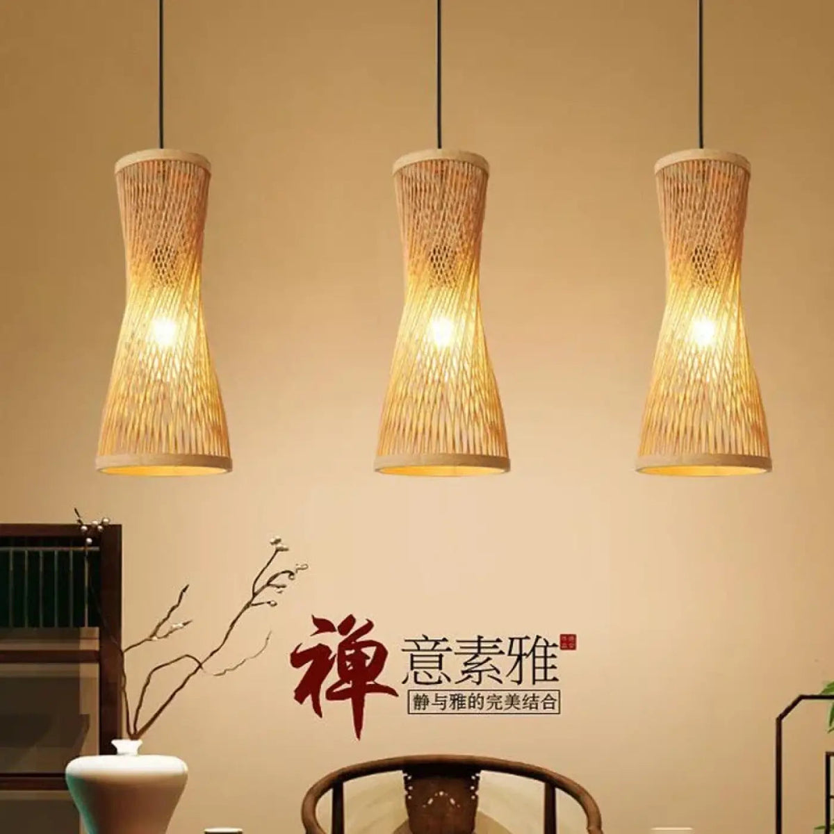 Lampa wisząca bambusowa naturalna | Gemmisa