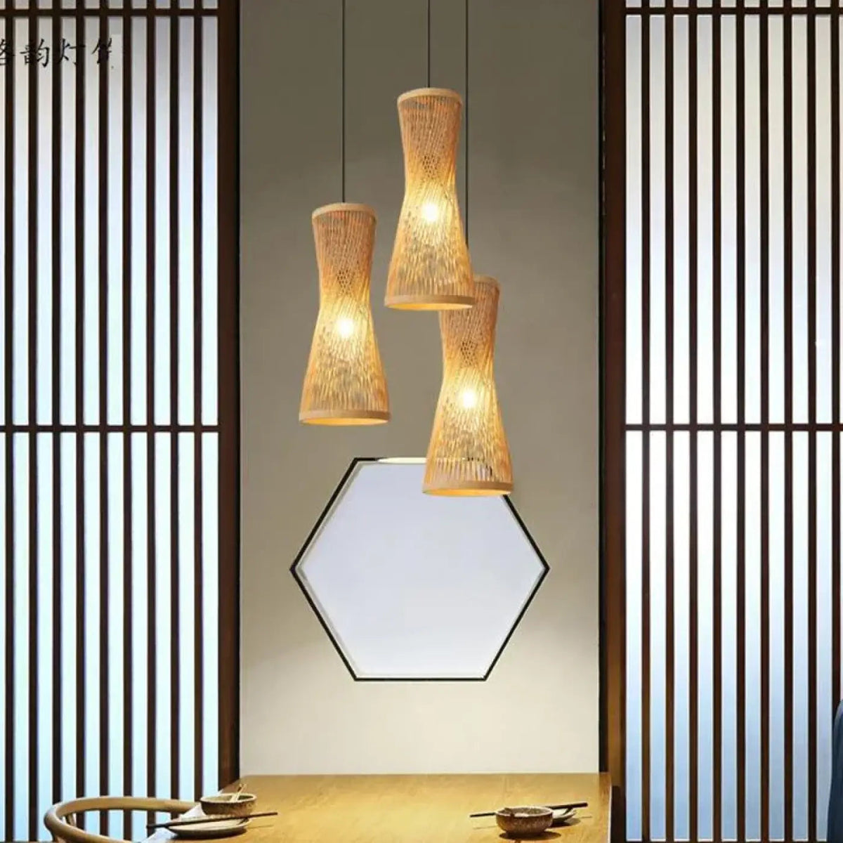 Lampa wisząca bambusowa naturalna | Gemmisa