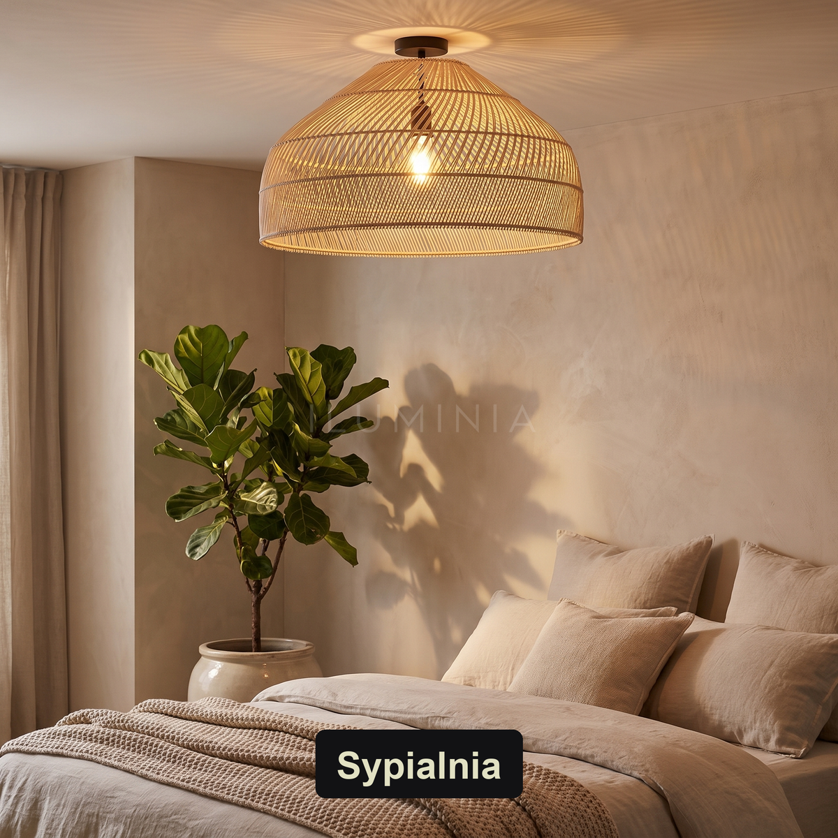 Lampa wisząca beżowa | Isolina