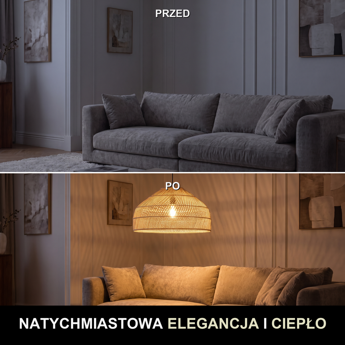 Lampa wisząca beżowa | Isolina