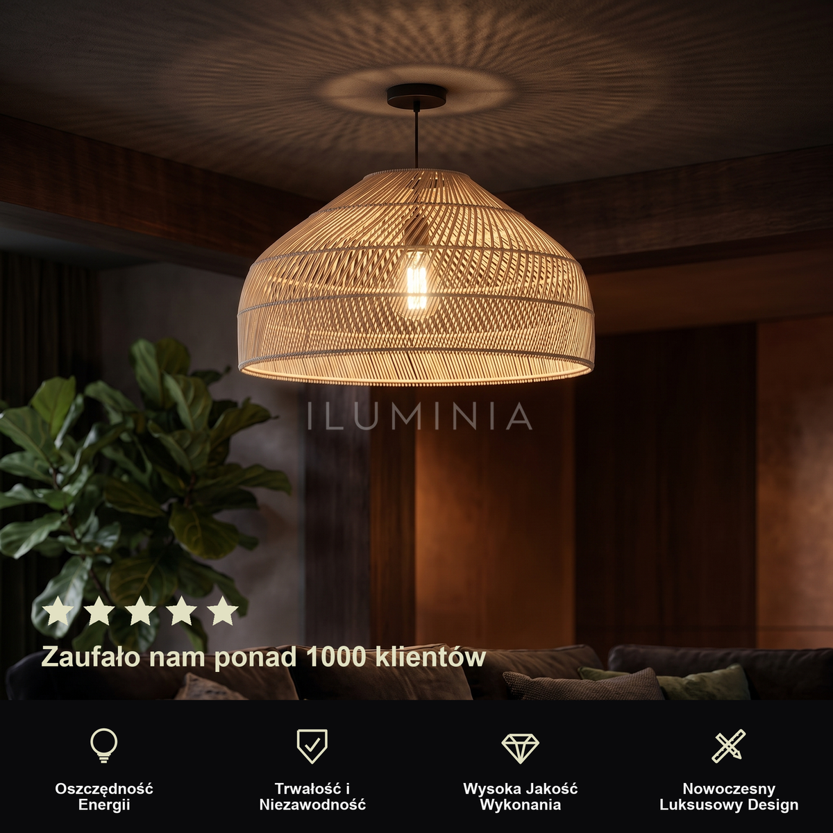 Lampa wisząca beżowa | Isolina