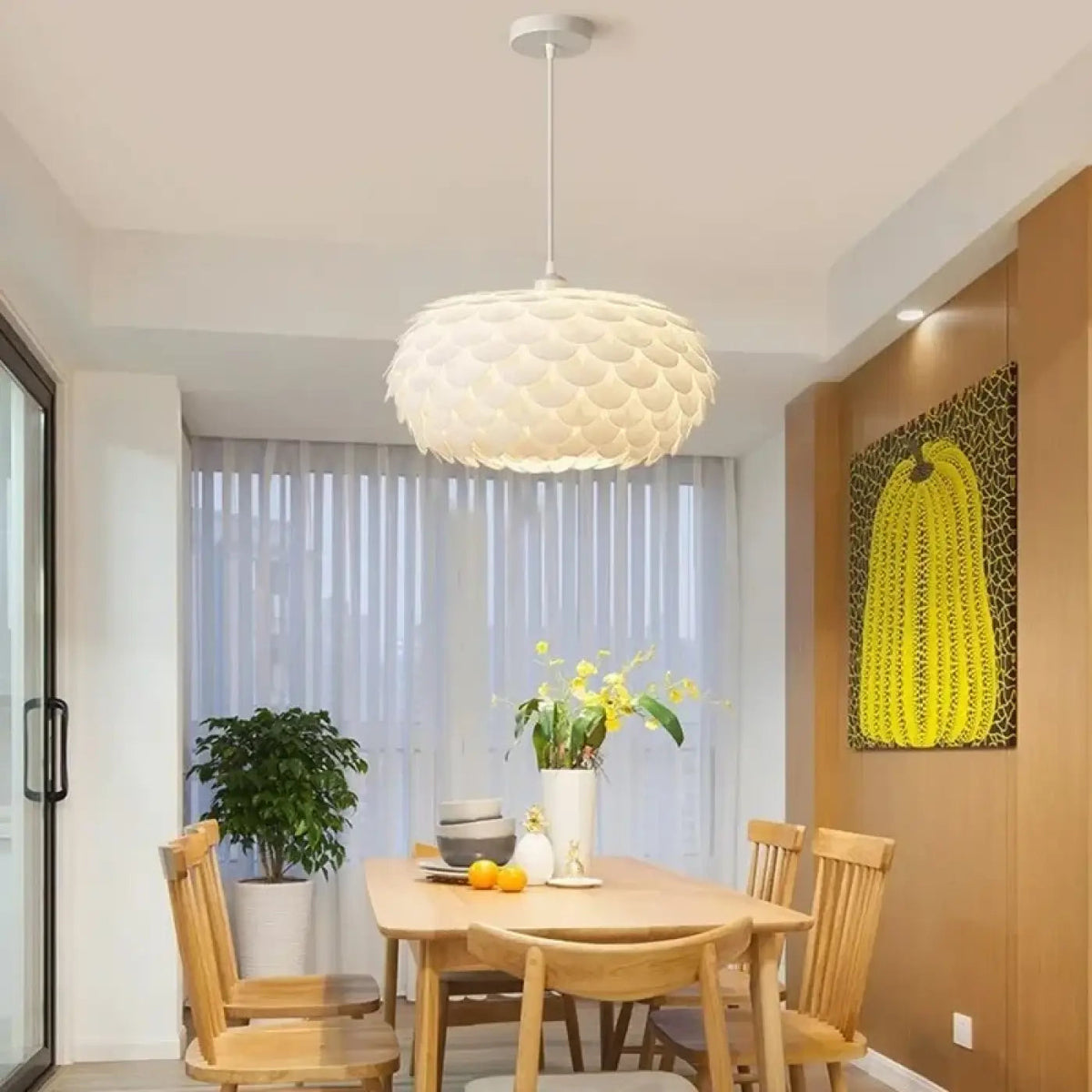 Lampa wisząca biała do sypialni | Orella