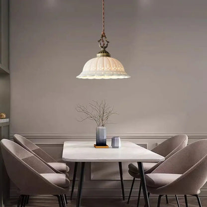 Lampa wisząca biała retro | Ravelle
