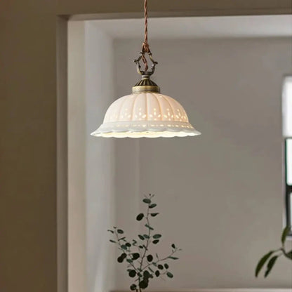 Lampa wisząca biała retro | Ravelle