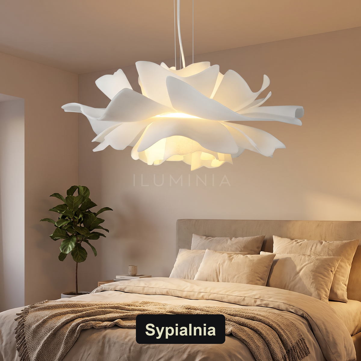 Lampa wisząca biały kwiat | Umbisa