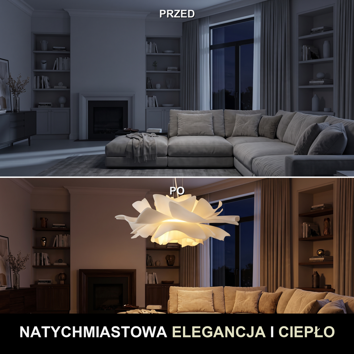Lampa wisząca biały kwiat | Umbisa