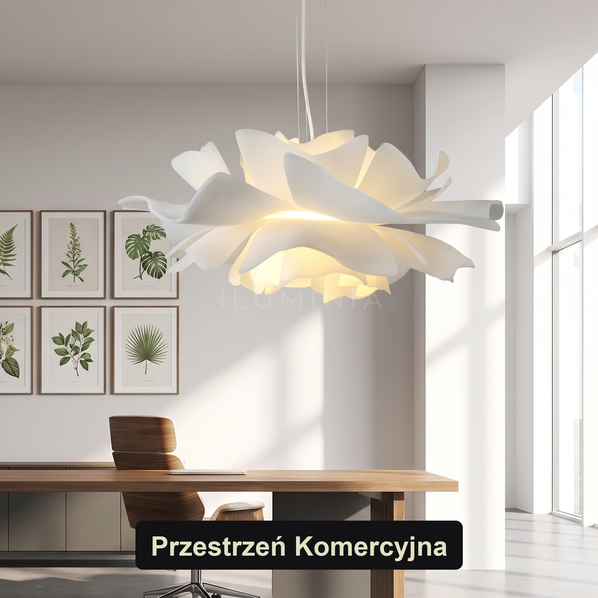 Lampa wisząca biały kwiat | Umbisa