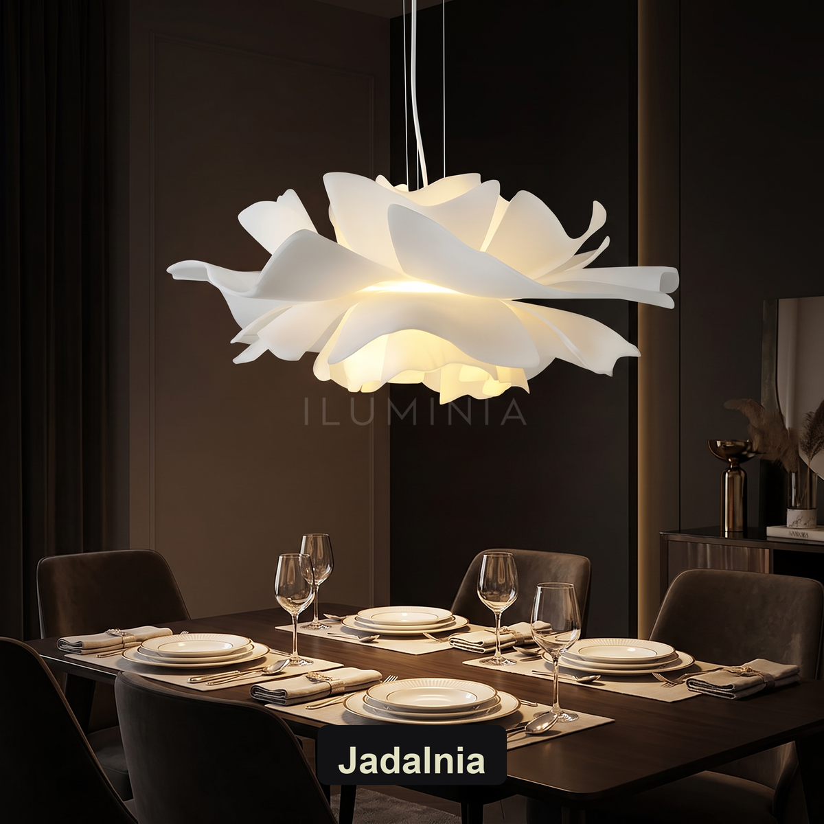 Lampa wisząca biały kwiat | Umbisa