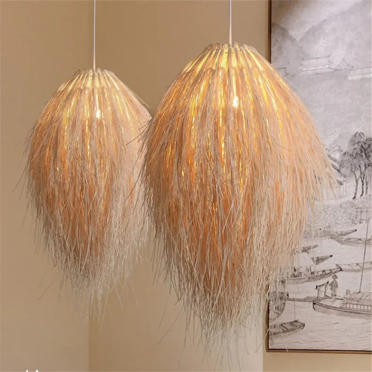 Lampa wisząca boho designerska naturalna | Perara