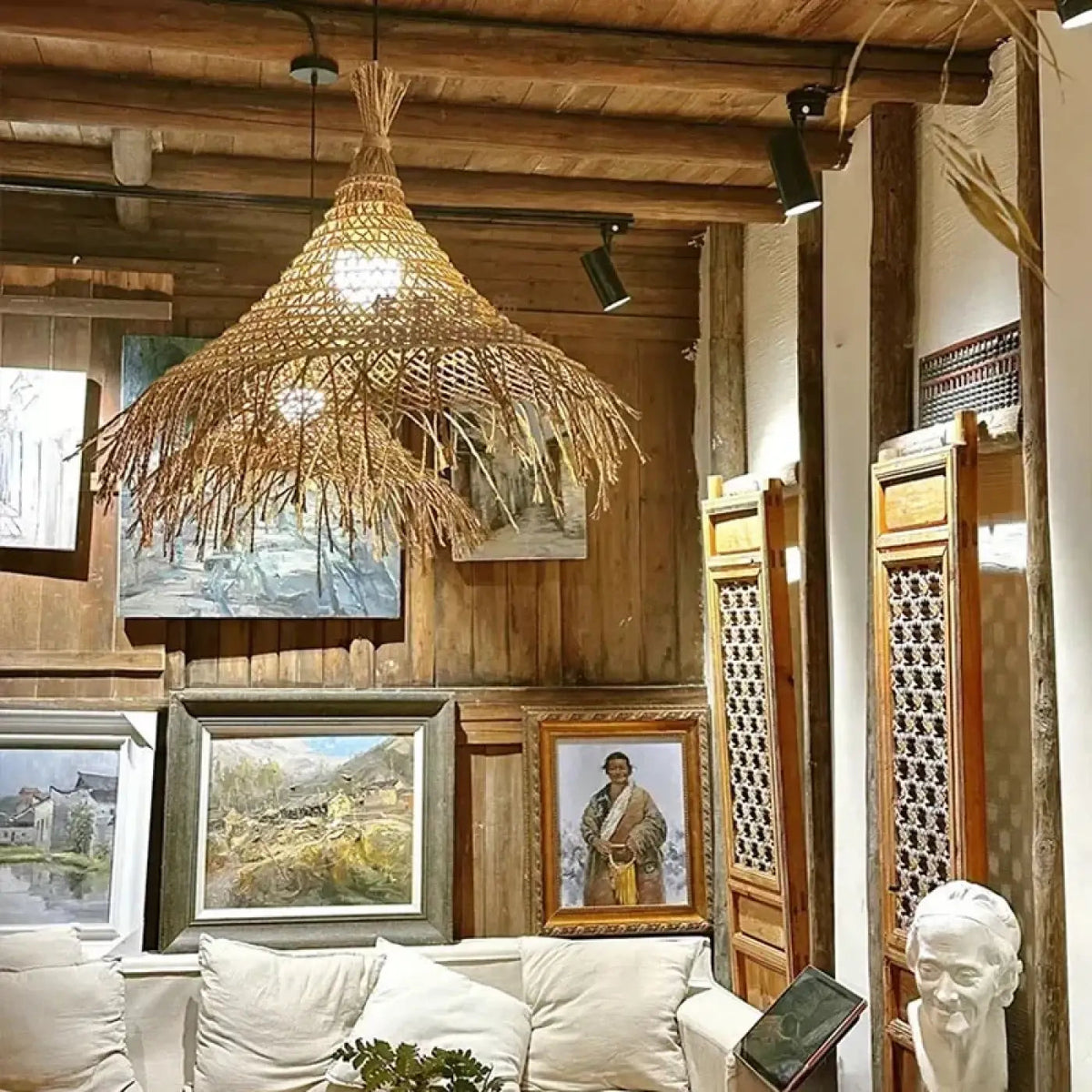 Lampa wisząca boho elegancka naturalna | Magnicia
