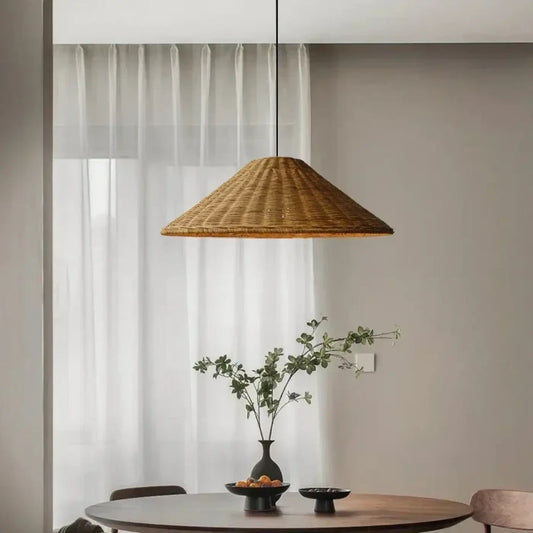Lampa wisząca boho naturalna stożkowa | Latana