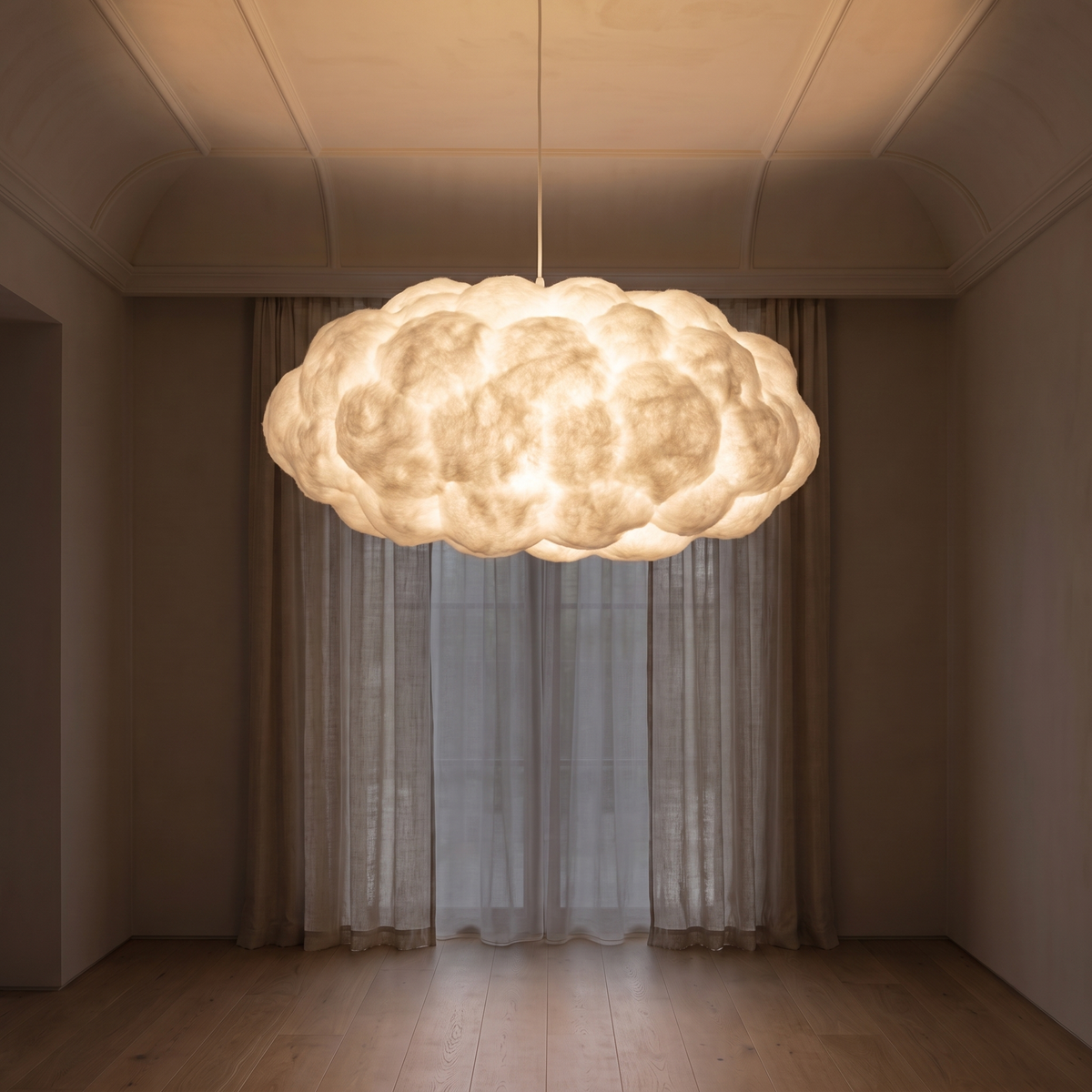 Lampa wisząca chmurka | Fabriosa – zapalone światło