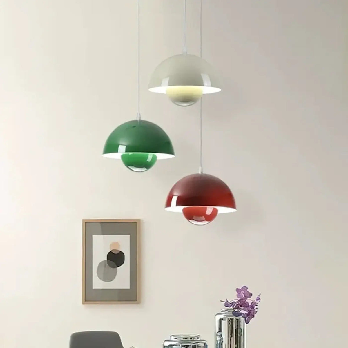 Lampa wisząca czarna biała | Adrita