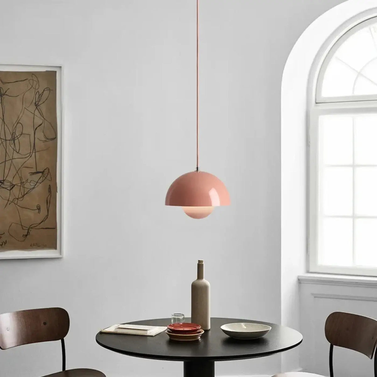 Lampa wisząca czarna biała | Adrita