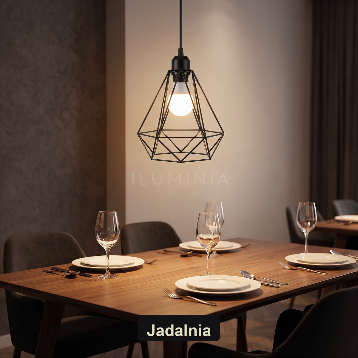 Lampa wisząca czarna geometryczna | Veranta