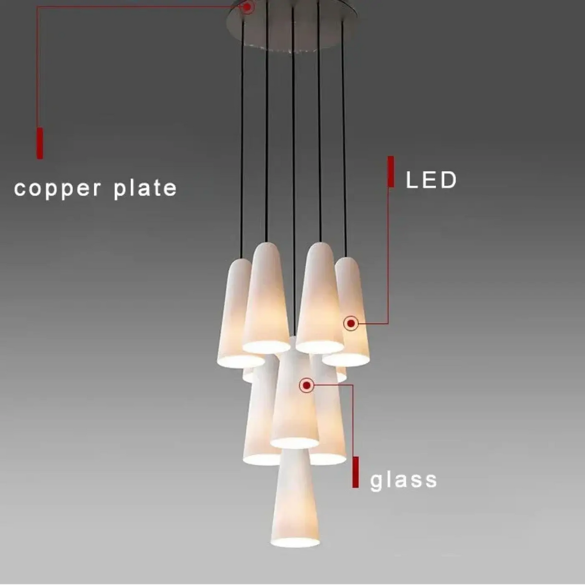 Lampa wisząca czarno miedziana | Santelia