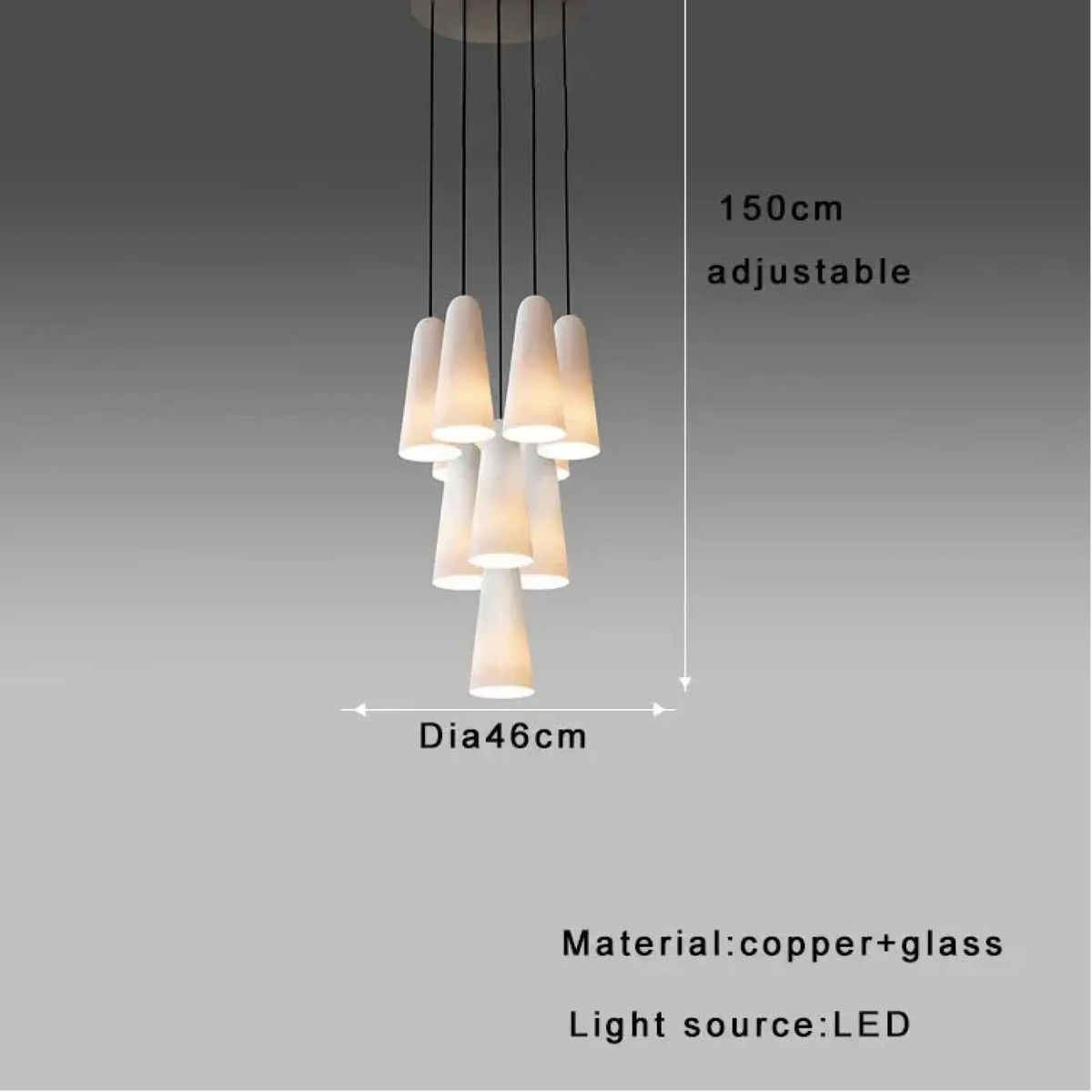 Lampa wisząca czarno miedziana | Santelia