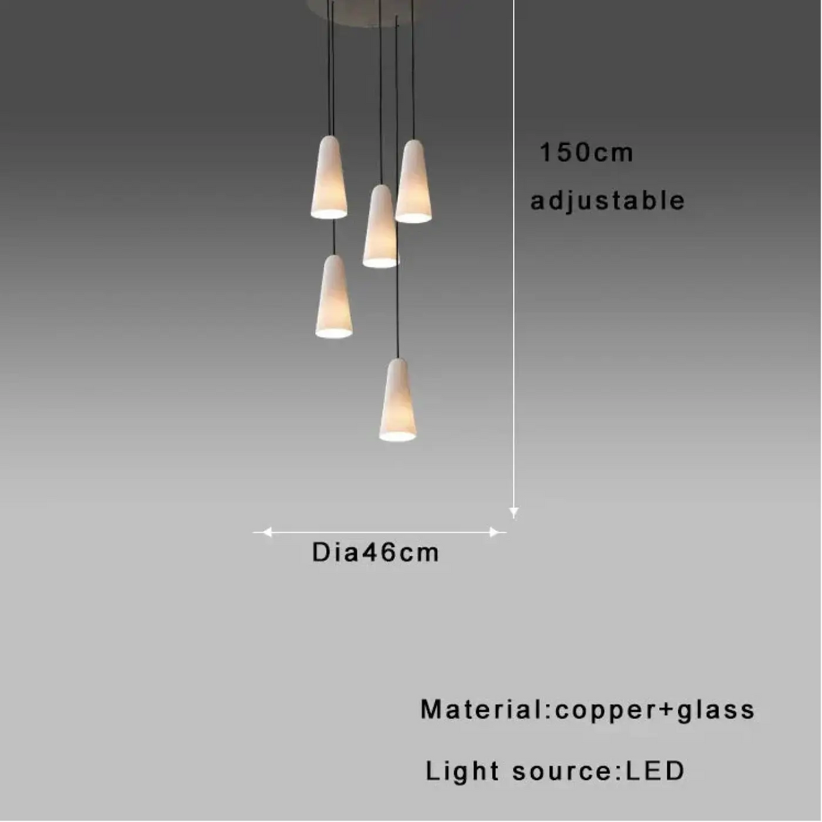Lampa wisząca czarno miedziana | Santelia