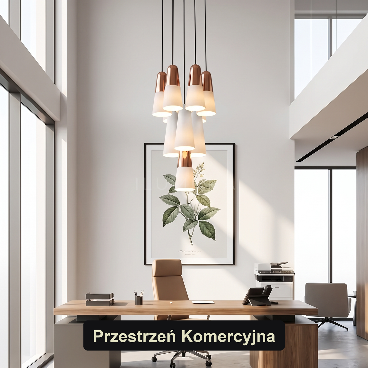Lampa wisząca czarno miedziana | Santelia