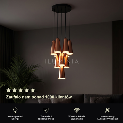 Lampa wisząca czarno miedziana | Santelia