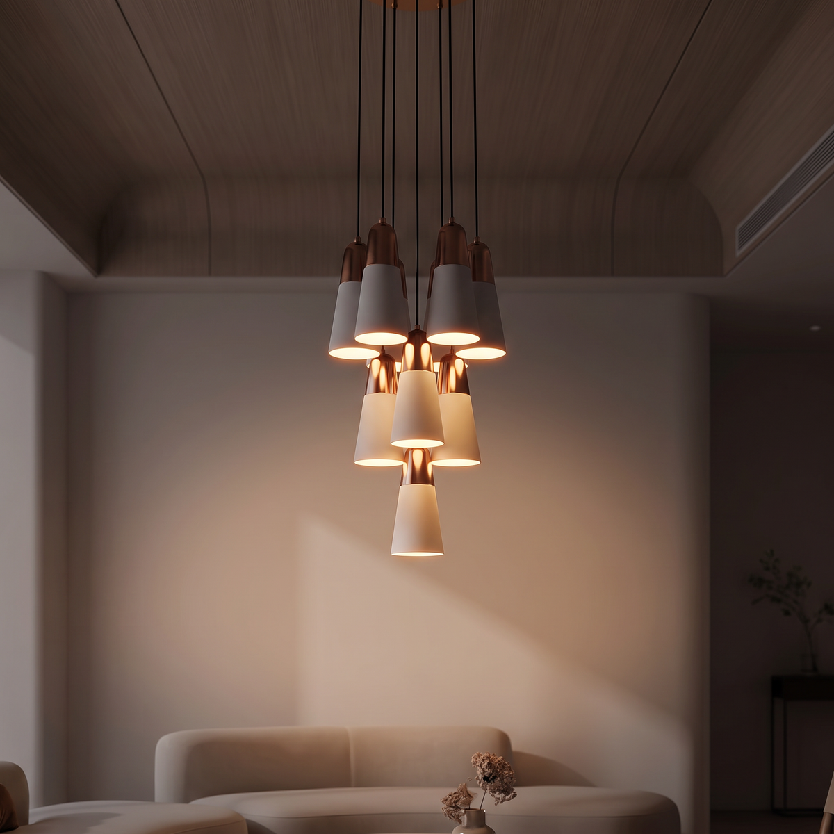 Lampa wisząca czarno miedziana | Santelia