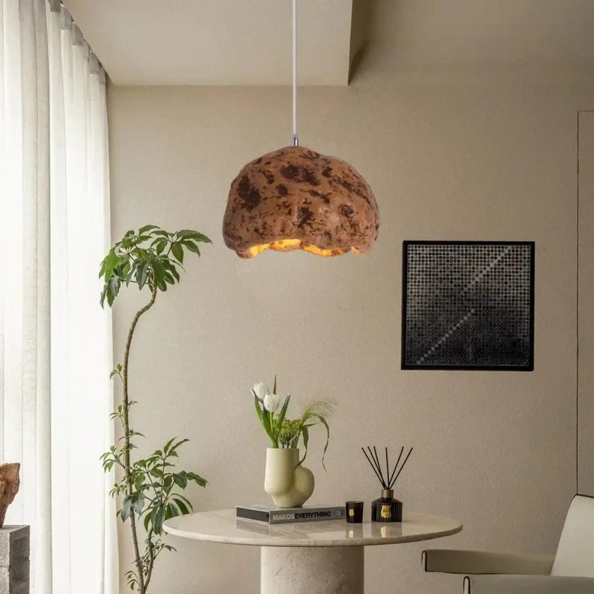 Lampa wisząca designerska naturalna czarna | Gostina