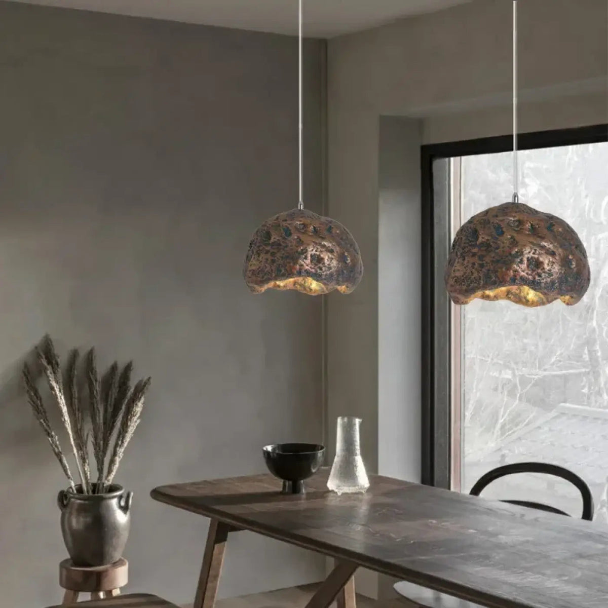 Lampa wisząca designerska naturalna czarna | Gostina