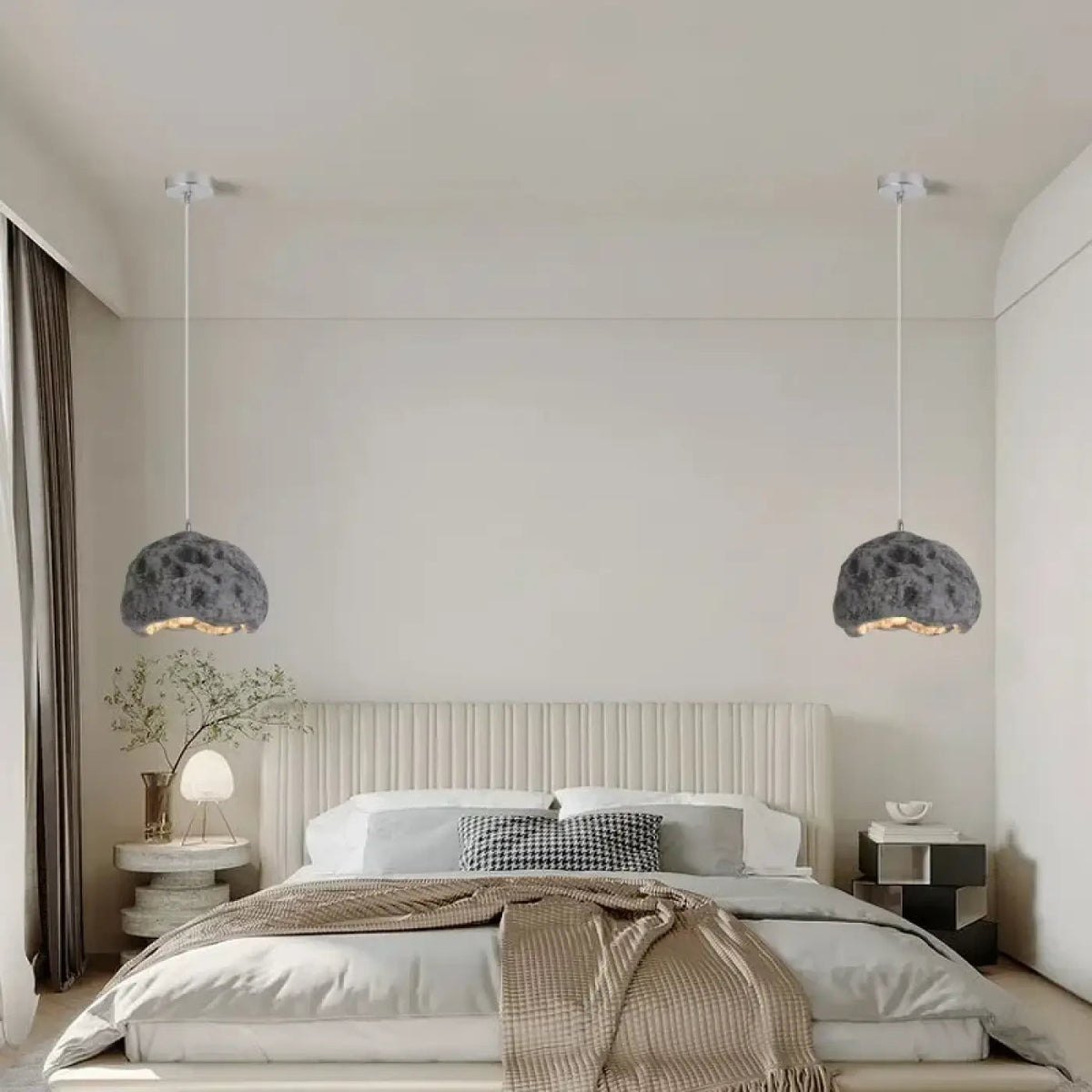 Lampa wisząca designerska naturalna czarna | Gostina