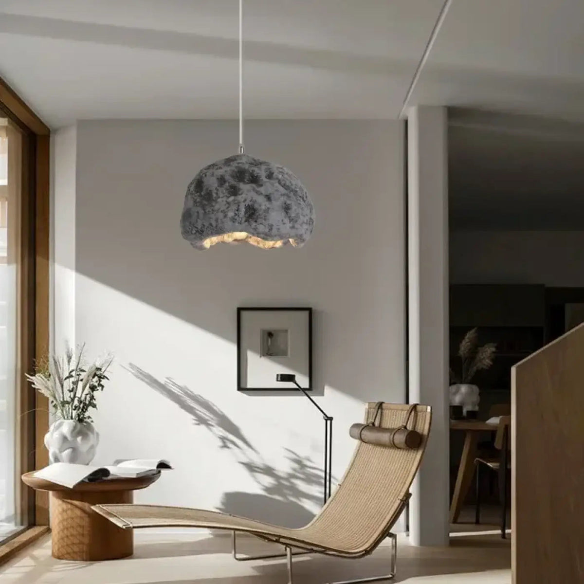 Lampa wisząca designerska naturalna czarna | Gostina
