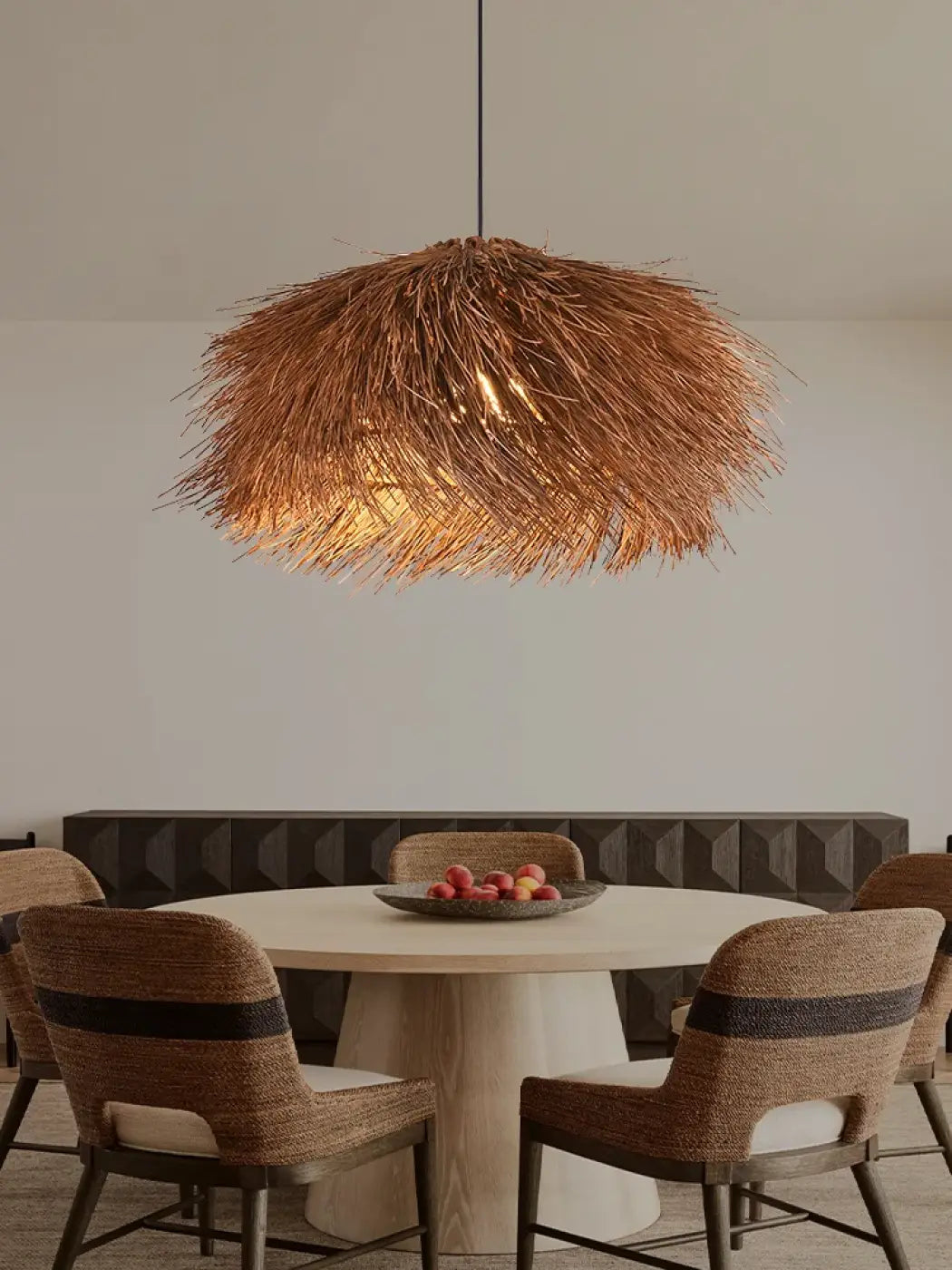 Lampa wisząca designerska naturalna rattan | Primella