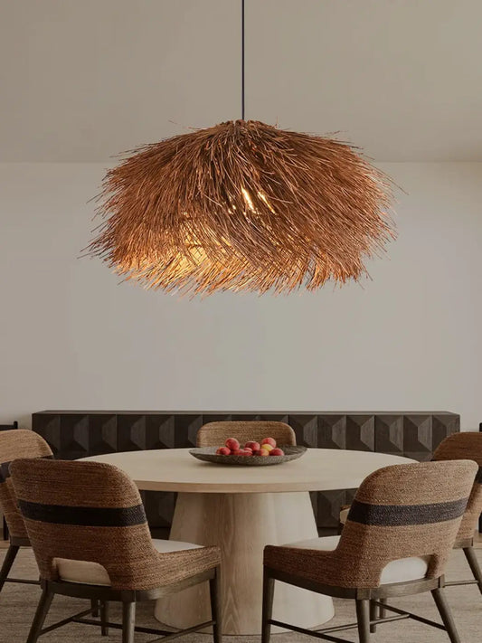 Lampa wisząca designerska naturalna rattan | Primella